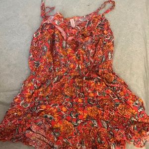 Cute red and green xharation romper size extra small